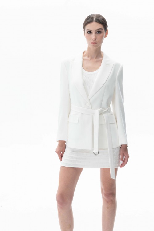 White Belted Blazer