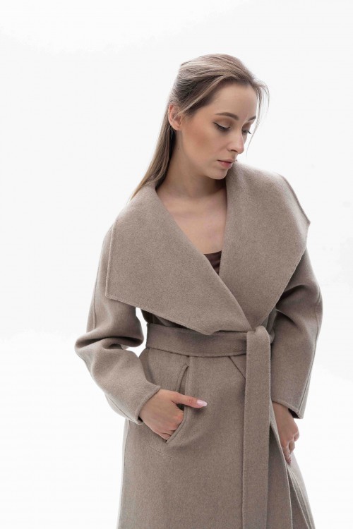 Oat Cashmere Lapel Coat