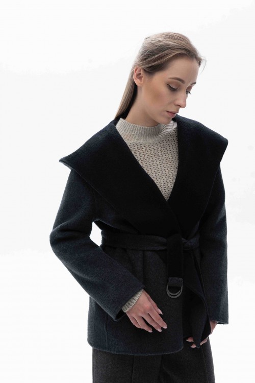 Urban Wrap Coat Dark Grey