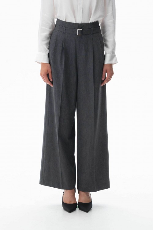 Office Wide-Leg Pants Grey