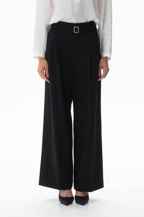  Office Wide-Leg Pants Black